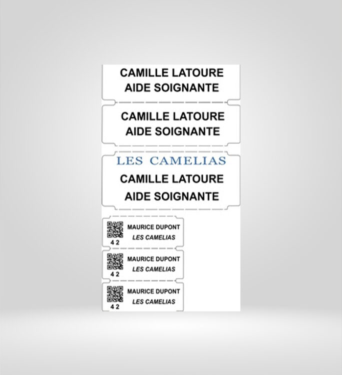 Etiquettes textile pré-imprimées à thermofixer