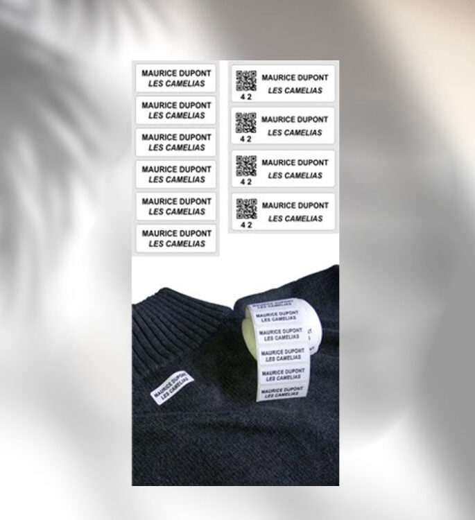 Etiquettes textile vierges à thermofixer PTH