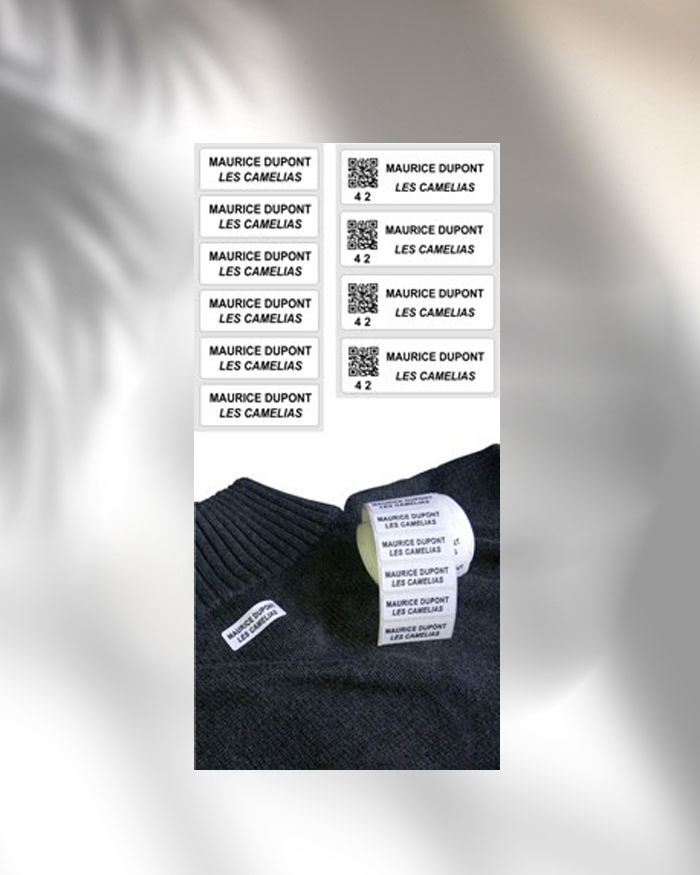 Etiquettes textile vierges à thermofixer PTH